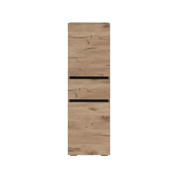 Dulap de baie în culoare naturală înalt/îngust cu aspect de lemn de stejar 38x130 cm Wisla – Støraa