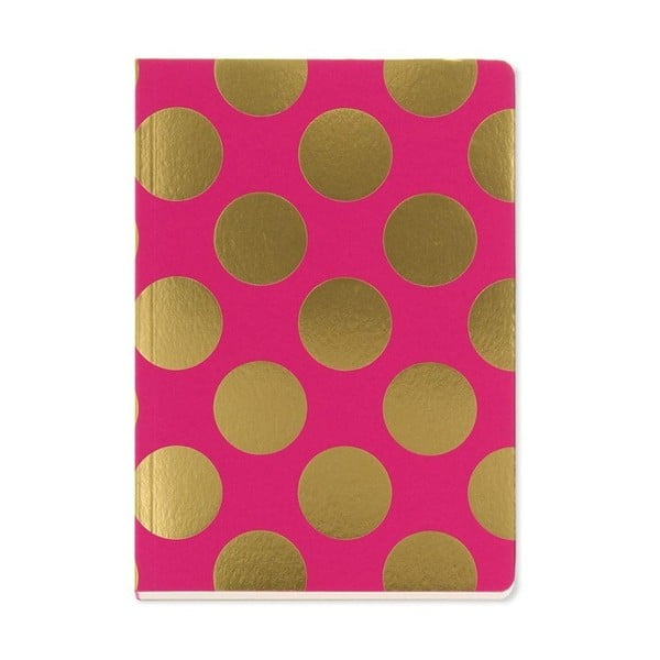 Agendă A5 Go Stationery Gold Polka Magenta
