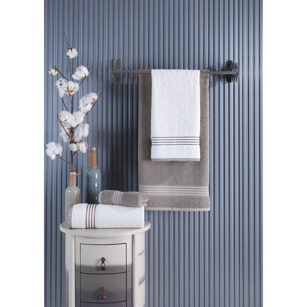 Prosoape de baie crem/taupe 4 buc. din bumbac – Mila Home-image-2