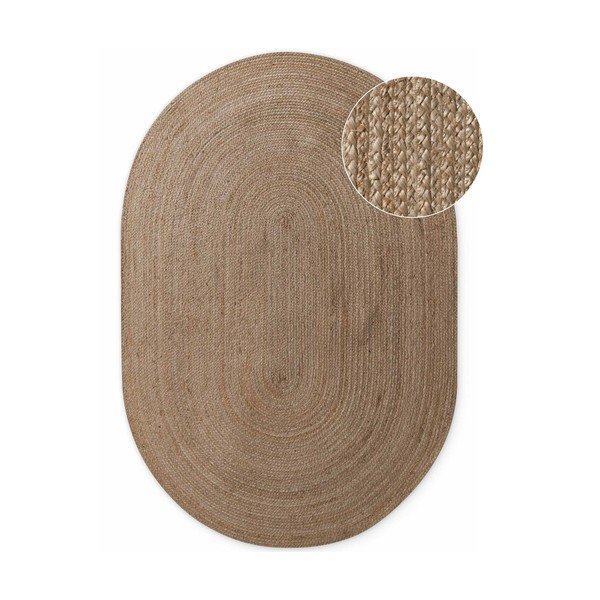 Covor în culoare naturală închisă reversibil/țesut manual din iută 160x230 cm Braided – Hanse Home