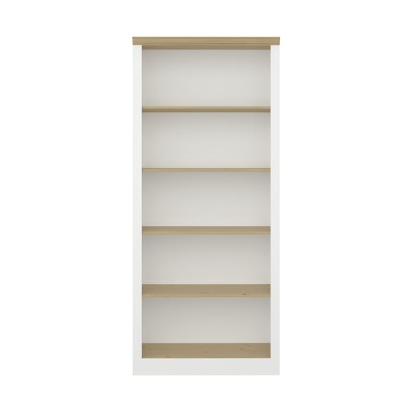 Bibliotecă albă cu aspect de lemn de pin 82x189 cm Nola - Tvilum