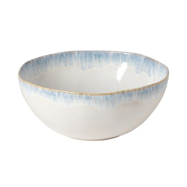 Bol alb/albastru din gresie ø 28 cm Brisa – Costa Nova