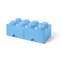 Cutie de depozitare cu 2 sertare LEGO®, albastru deschis