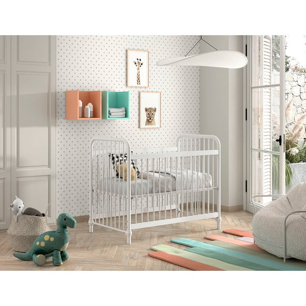 Pătuț alb din metal 60x120 cm BRONXX – Vipack-image-1