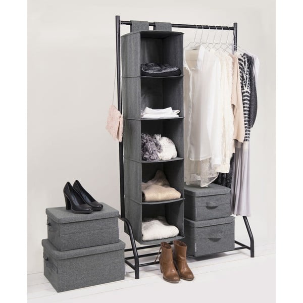 Cutie de depozitare gri din material textil cu capac 35x26x19 cm Soft Storage – Bigso-image-2