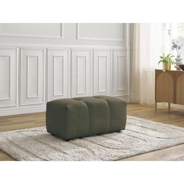 Taburet kaki cu tapițerie din țesătură bouclé Roxelane – Bobochic Paris-image-1