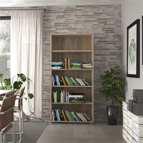 Bibliotecă modulară cu  aspect de lemn de stejar 89x189 cm Prima – Tvilum-image-1