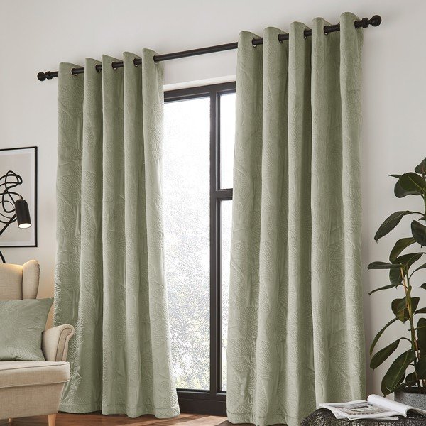 Draperii verzi în set de 2 bucăți 229x168 cm Pinsonic - Catherine Lansfield-image-1