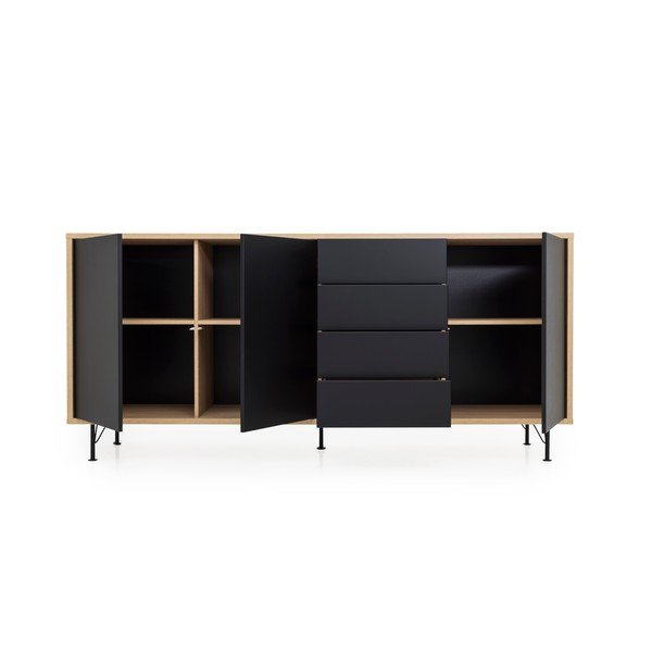 Comodă Tenzo Flow, lungime 217 cm, negru-image-2