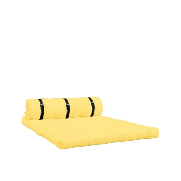 Canapea extensibilă cu detalii din piele și cusătură albă Karup Buckle Up Amarillo-image-4