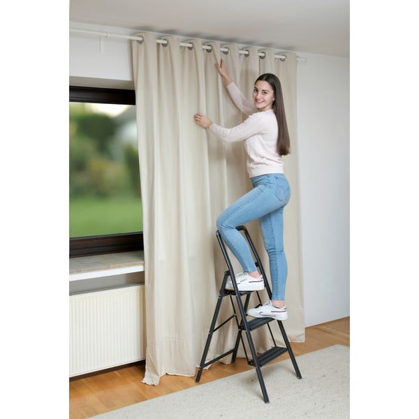 Scară Wenko Compact, înălțime 114,5 cm, negru-image-1