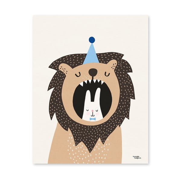 Poster Michelle Carlslund Lion & Bunny, 50 x 70 cm