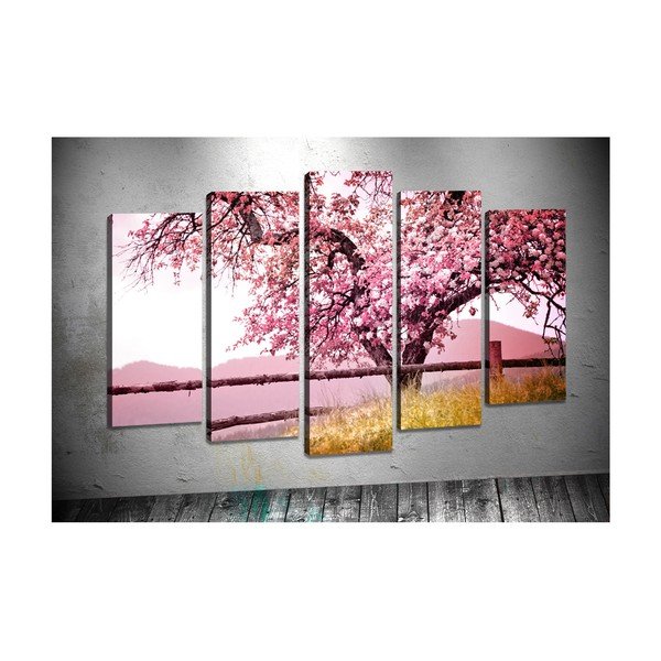Set 5 tablouri Tablo Center Pink Mountains
