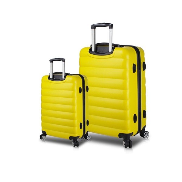 Set 2 valize cu roți și port USB My Valice RESSNO Cabin & Large, galben