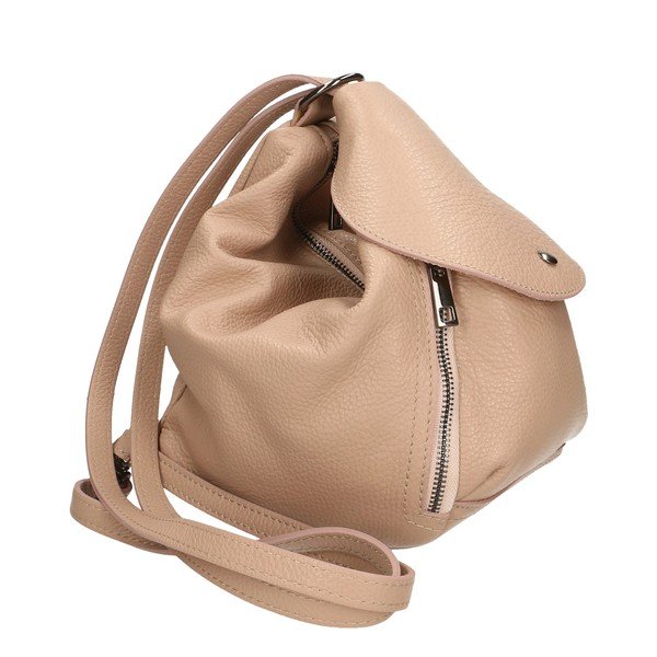 Rucsac din piele bej Chicca Borse-image-4