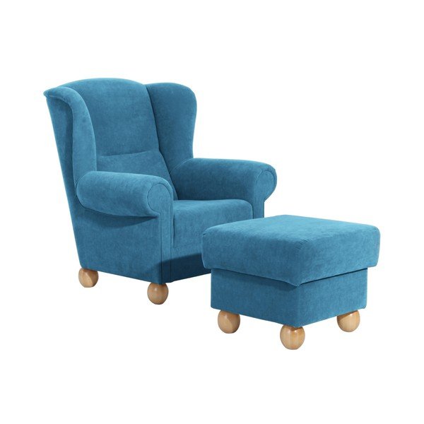Taburet Max Winzer Monarch Velor, albastru-image-1