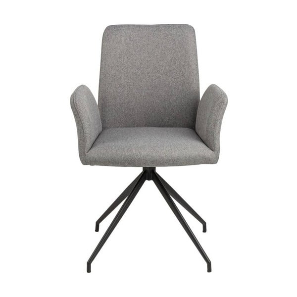 Scaun de sufragerie gri cu cotiere tapițat Naya – Actona-image-3