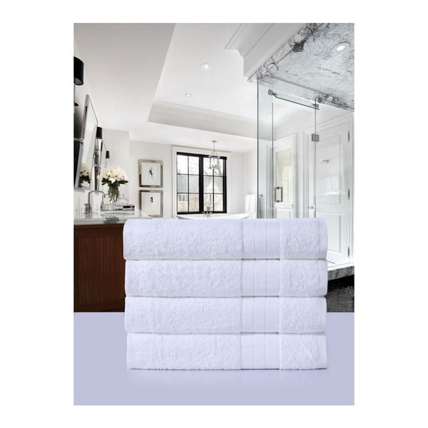 Prosoape albe 4 buc. din bumbac din frotir 50x100 cm – Good Morning-image-2