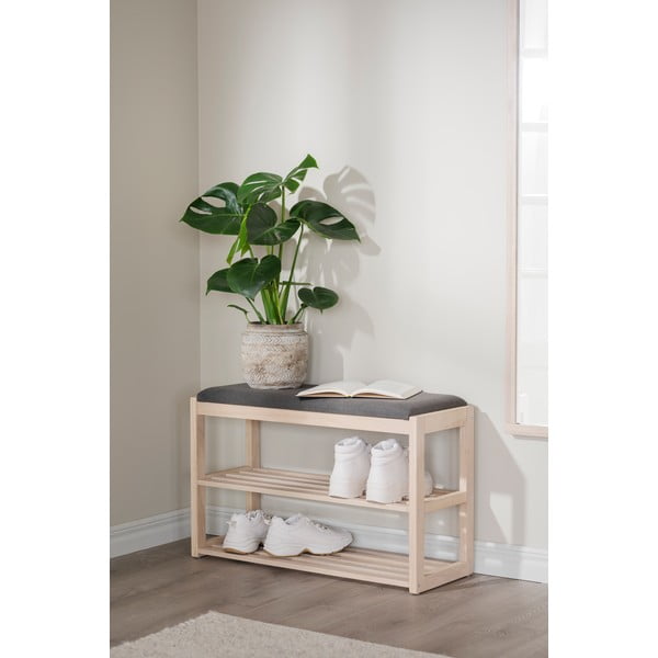 Pantofar negru cu bancă din lemn de stejar Confetti – Rowico-image-4