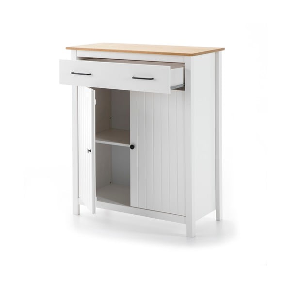 Comodă albă înaltă din lemn de pin 90x110 cm Miranda – Marckeric-image-3