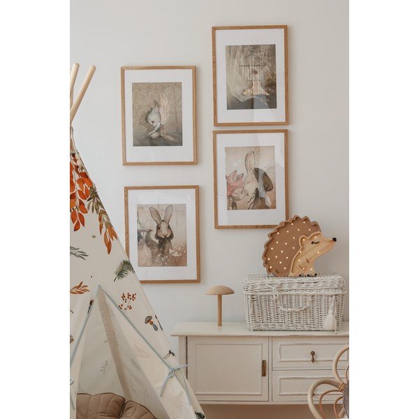 Veioză din lemn de pin maro Little Lights Hedgehog, lungime 30 cm-image-4
