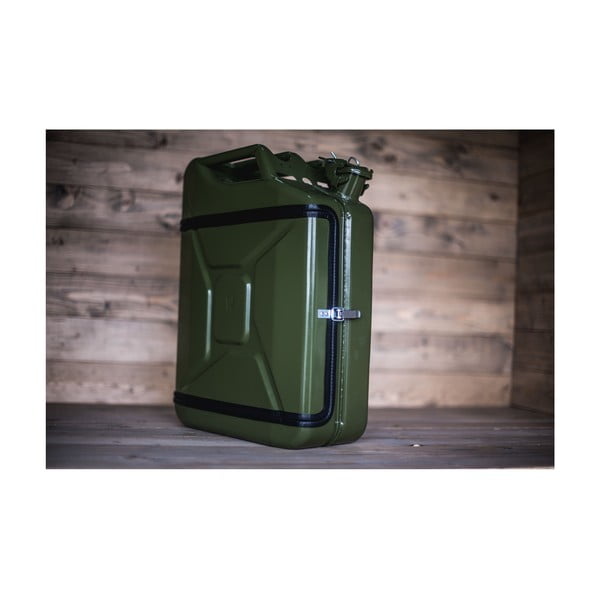 Set bar în formă de canistră cu 2 pahare Designed By Man, verde-image-1