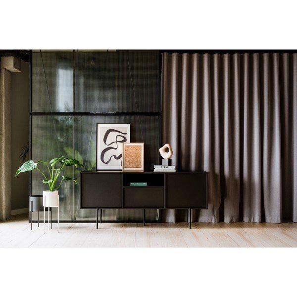 Comodă TV neagră 180x79x50 cm Bau – noo.ma-image-1