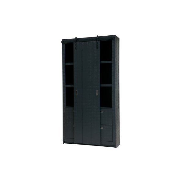 Dulap cu ușă glisantă vtwonen Slide, negru-image-2