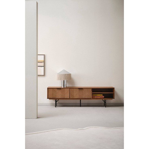Comodă TV în culoare naturală închisă cu aspect de lemn de nuc 180x51x40 cm Duvberg – Jotex-image-1