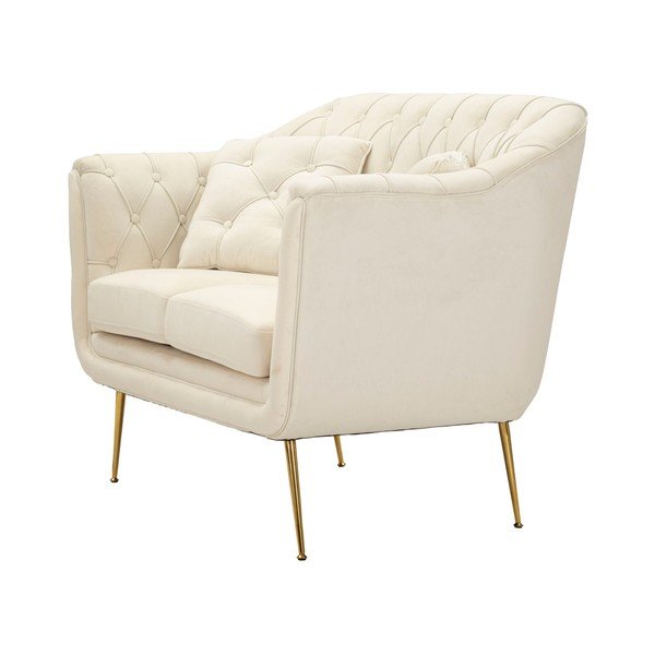 Canapea crem cu tapițerie din catifea 130 cm Budapest – Mauro Ferretti-image-4