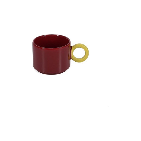 Cană burgundy din gresie ceramică 280 ml Lou – ONA-image-4
