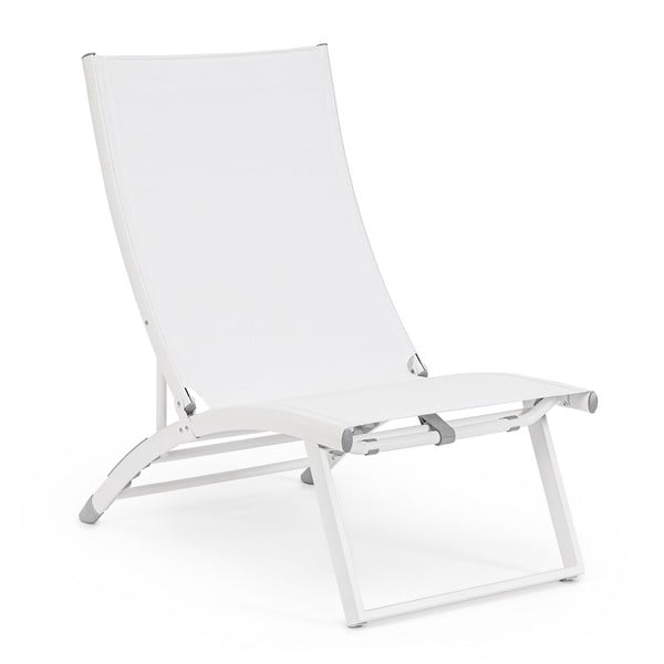 Șezlong de grădină alb din metal Taylor   – Bizzotto