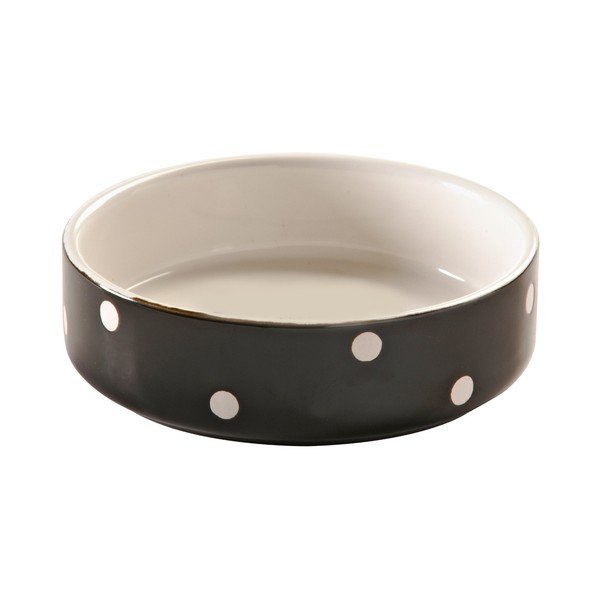 Bol cu puncte pentru animale Mason Cash Pet Cane, ø 13 cm, negru