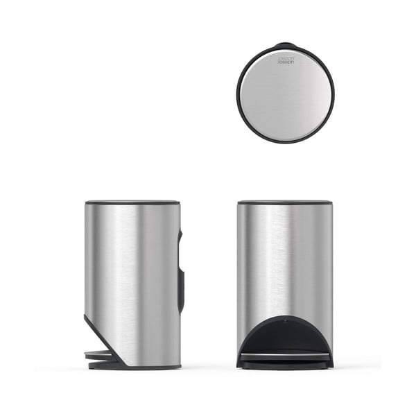 Coș de gunoi argintiu lucios cu pedală din oțel inoxidabil 10 l Arc – Joseph Joseph-image-3