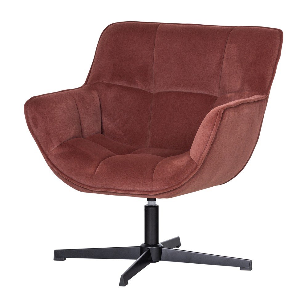 Fotoliu teracotÄpivotant cu tapiÈu009Berie din catifea Wibo âu0080WOOOD