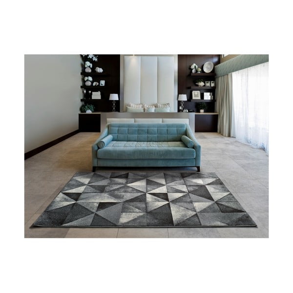 Covor Universal Delta Triangle, 125 x 67 cm, gri-image-1