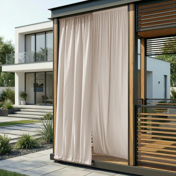 Draperie crem dimout (semi-opacă)/pentru exterior Calisto – Filumi