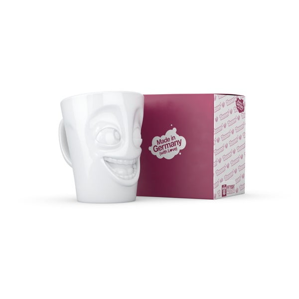 Cană din porțelan cu mâner, râs, 58products, alb, 350 ml-image-3