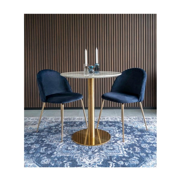 Scaune de dining din catifea albastru-auriu 2 buc. Geneve – House Nordic-image-2