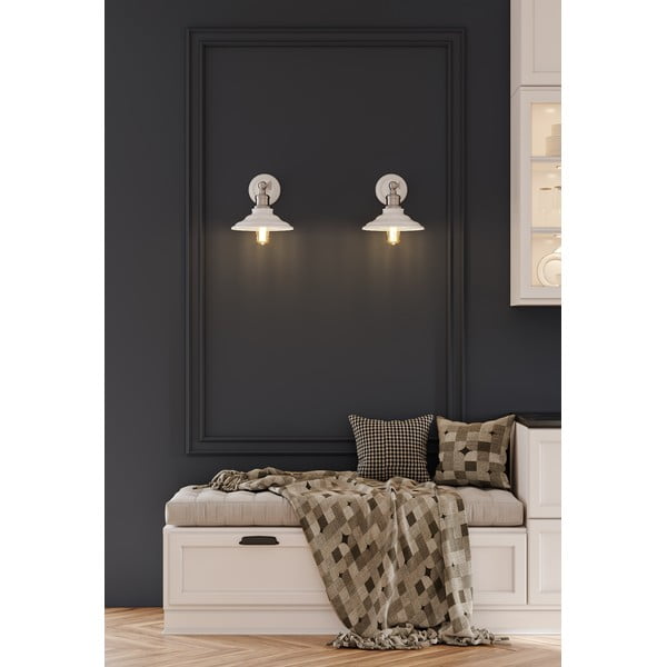 Aplică de perete albă ø 21 cm Loret – GTV-image-1