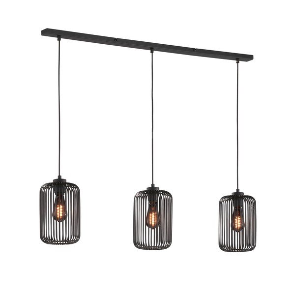 Lustră neagră cu abajur din metal Cage – Fischer & Honsel