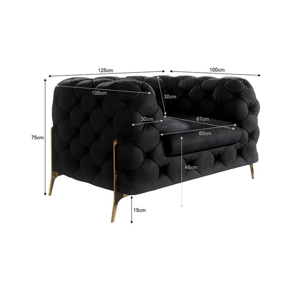 Fotoliu negru cu tapițerie din catifea Chelsea Bis – Ropez-image-4