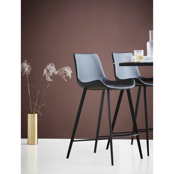 Scaun de bar din imitație de piele DAN-FORM Denmark Hype, negru-image-1