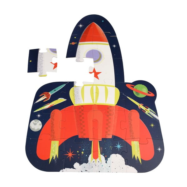 Puzzle (număr de piese 18) Space Age rocket – Rex London