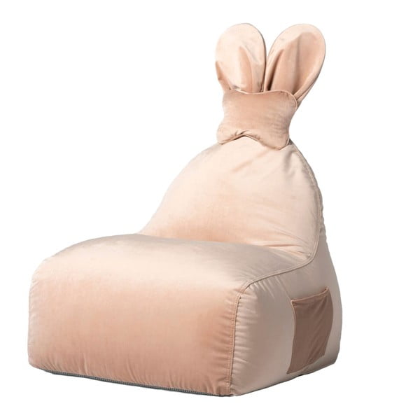 Fotoliu puf pentru copii roz deschis Funny Bunny – The Brooklyn Kids