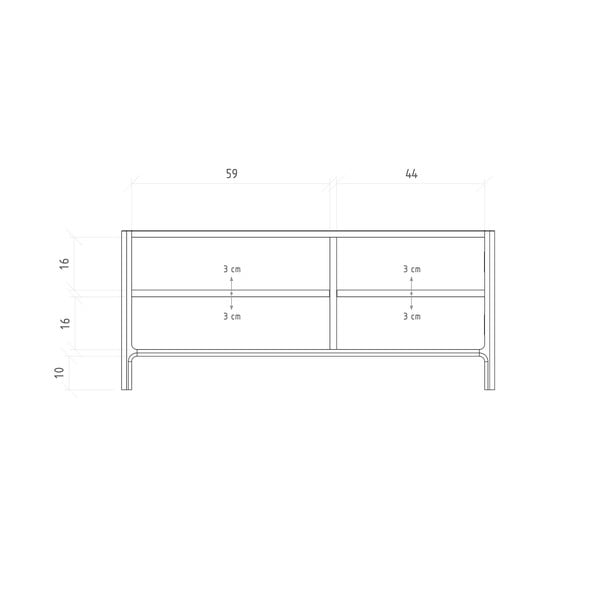 Comodă TV în culoare naturală din lemn   de stejar 111x48 cm Twig – The Beds-image-4