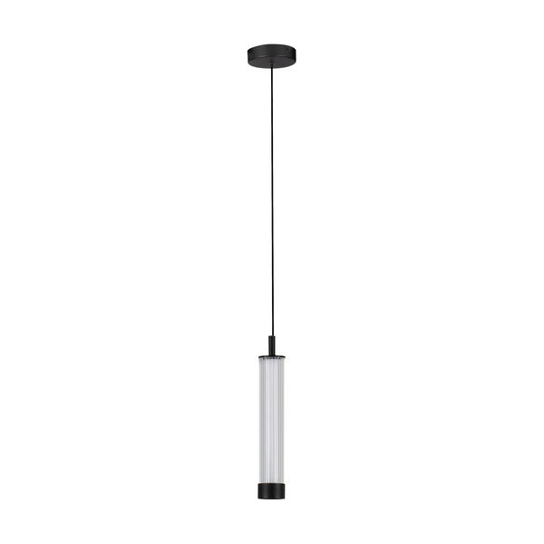 Lustră negru-mat LED cu intensitate reglabilă din aluminiu cu abajur din sticlă ø 6,5 cm Glovia – Nova Luce