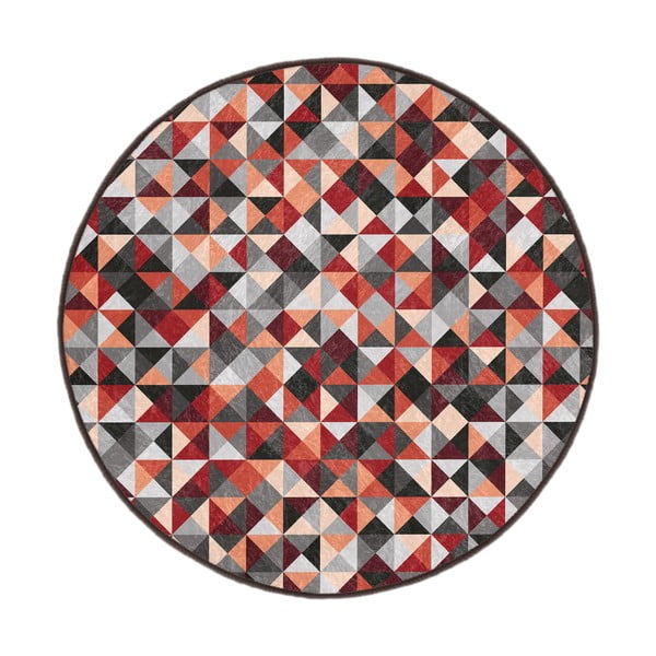 Covor roșu/gri lavabil rotund ø 120 cm Ignite – Mila Home