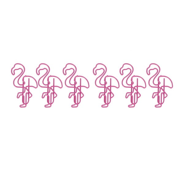 Set 6 agrafe de birou npw™ Flamingo Paper Clips