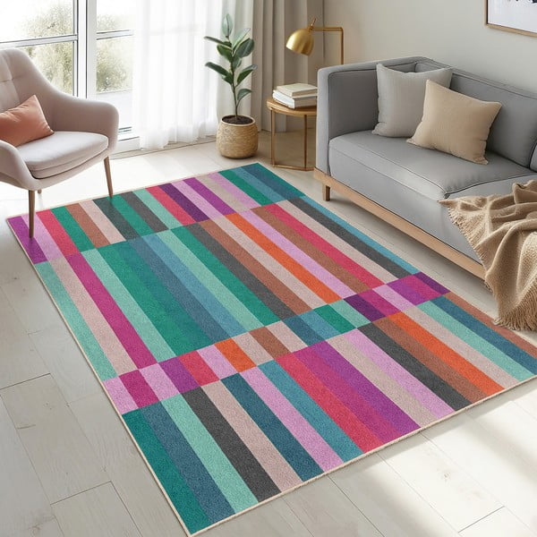 Covor turcoaz lavabil 160x230 cm Acid Rain – Mila Home-image-4